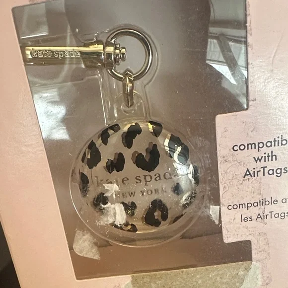 Kate Spade Leopard Print AirTag Case - Picture 2 of 3